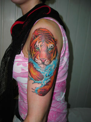 Tatouage tigre couleur