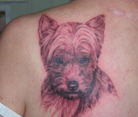 Tatouage portrait chien style réaliste