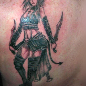 Tatouage guerrière style manga