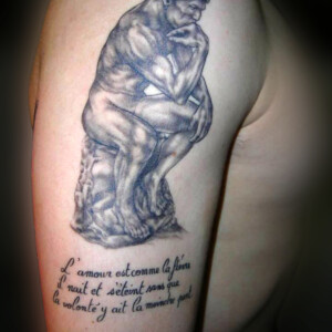 Tatouage le penseur de Rodin