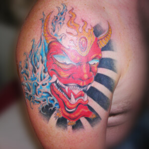 Tatouage démon japonais en couleur