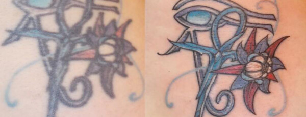 tatouage recouvrement hiéroglyphes égyptiens : Amélioration des tracés.