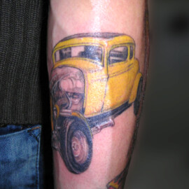 Tatouage voiture vintage style old school