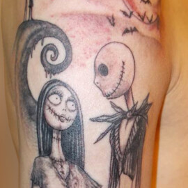 Tatouage l'étrange noël de Monsieur Jack et sa fiancée