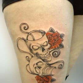 Tatouage masque tête de mort