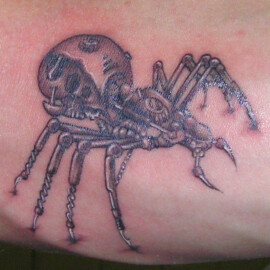 Tatouage araignée biomécanique style réaliste