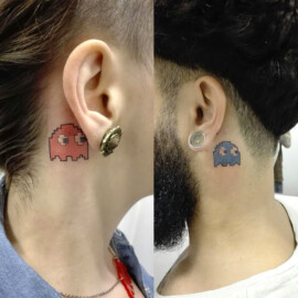 Tatouage pour couple space invaders